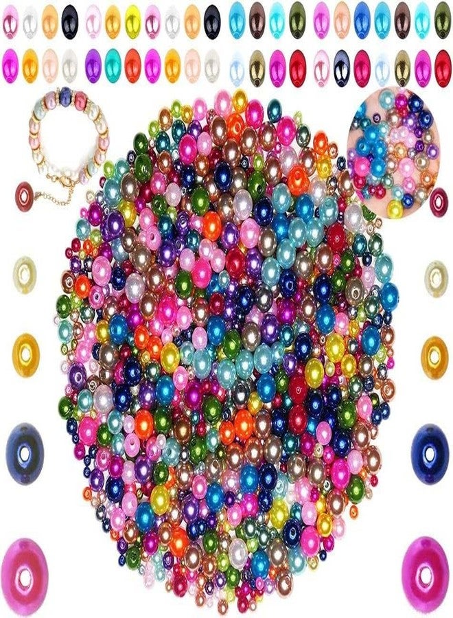 DIY Crafts 500 Pcs, Random Sizes, Plastic Pearl Beads, Craft Pearls with Holes Bulk Round Mixed Color and Size Beads for Bracelets and Jewelry Making, 4-10MM A(500 Pcs, Random Sizes) - Image 2
